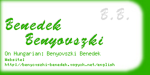 benedek benyovszki business card